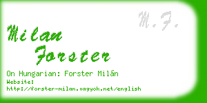 milan forster business card