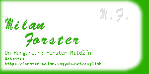 milan forster business card